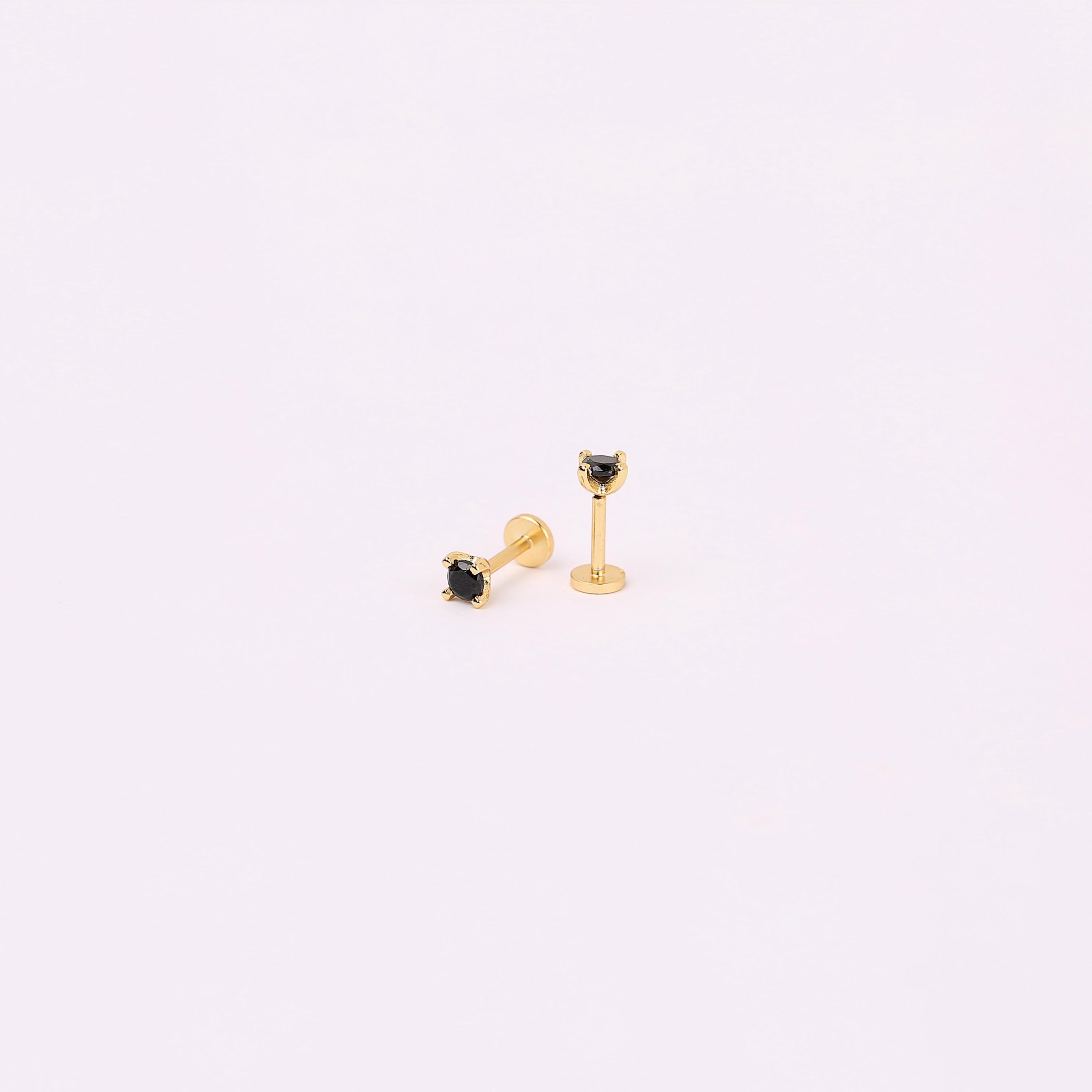 Black Onyx Flat Back Stud