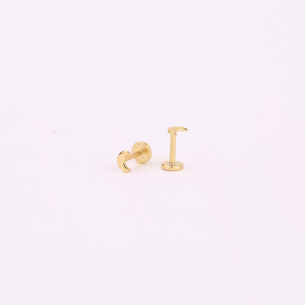 Crescent Moon Threadless Push Pin Labret