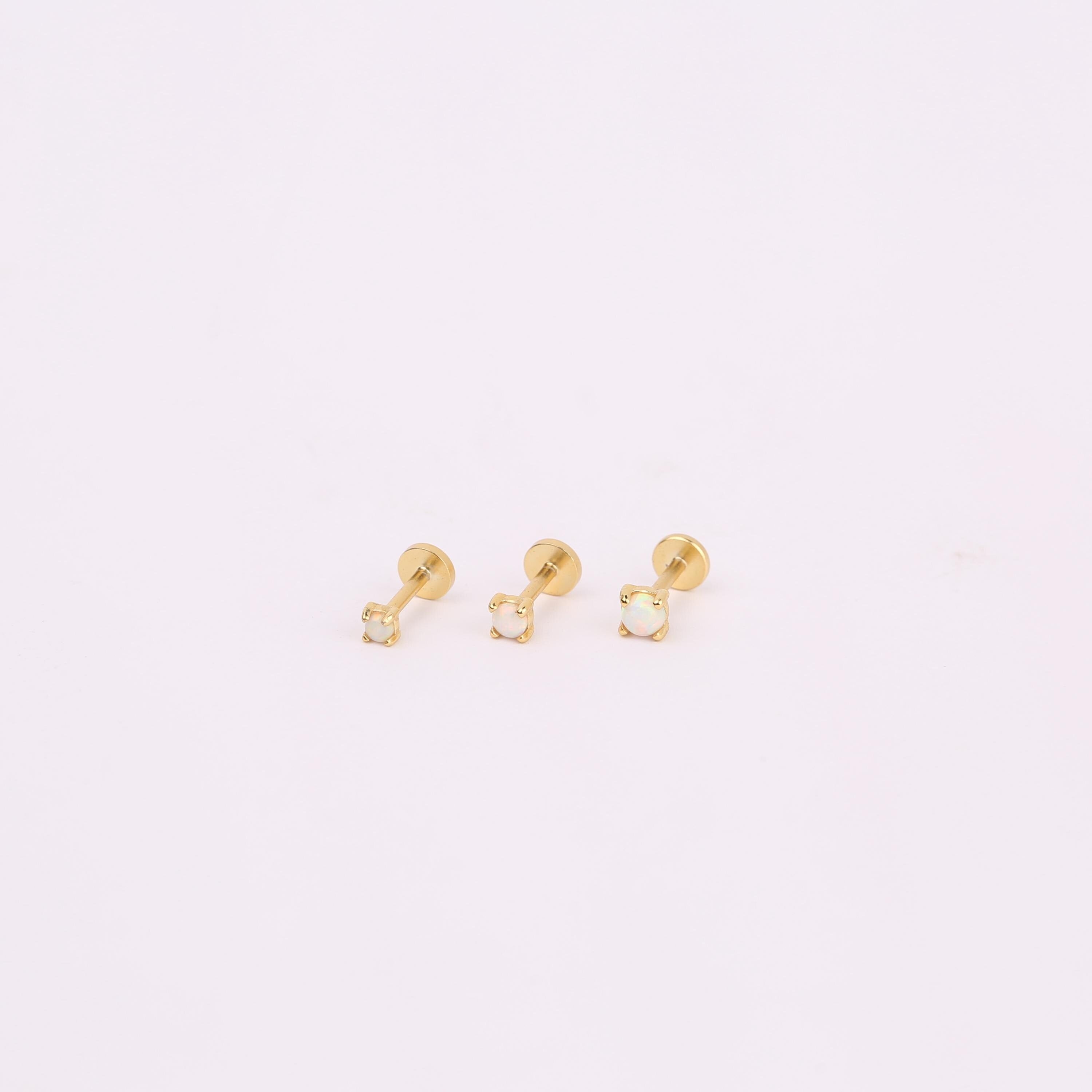 White Opal Flat Back Stud
