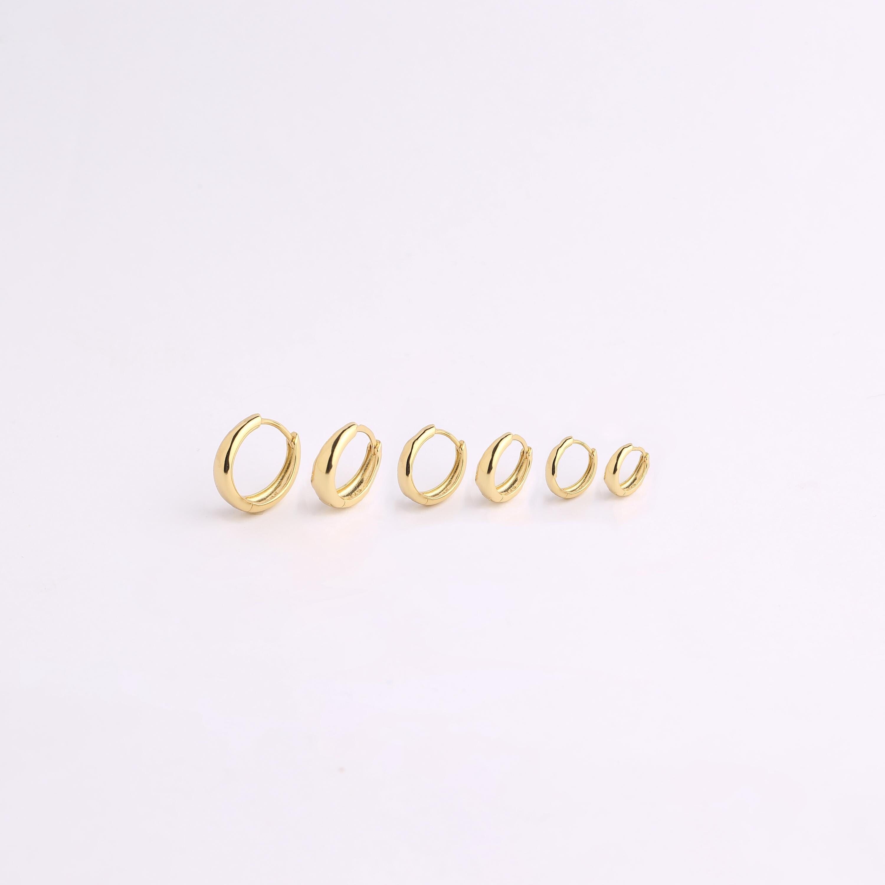 Gold Tapered Huggie Hoop Earrings