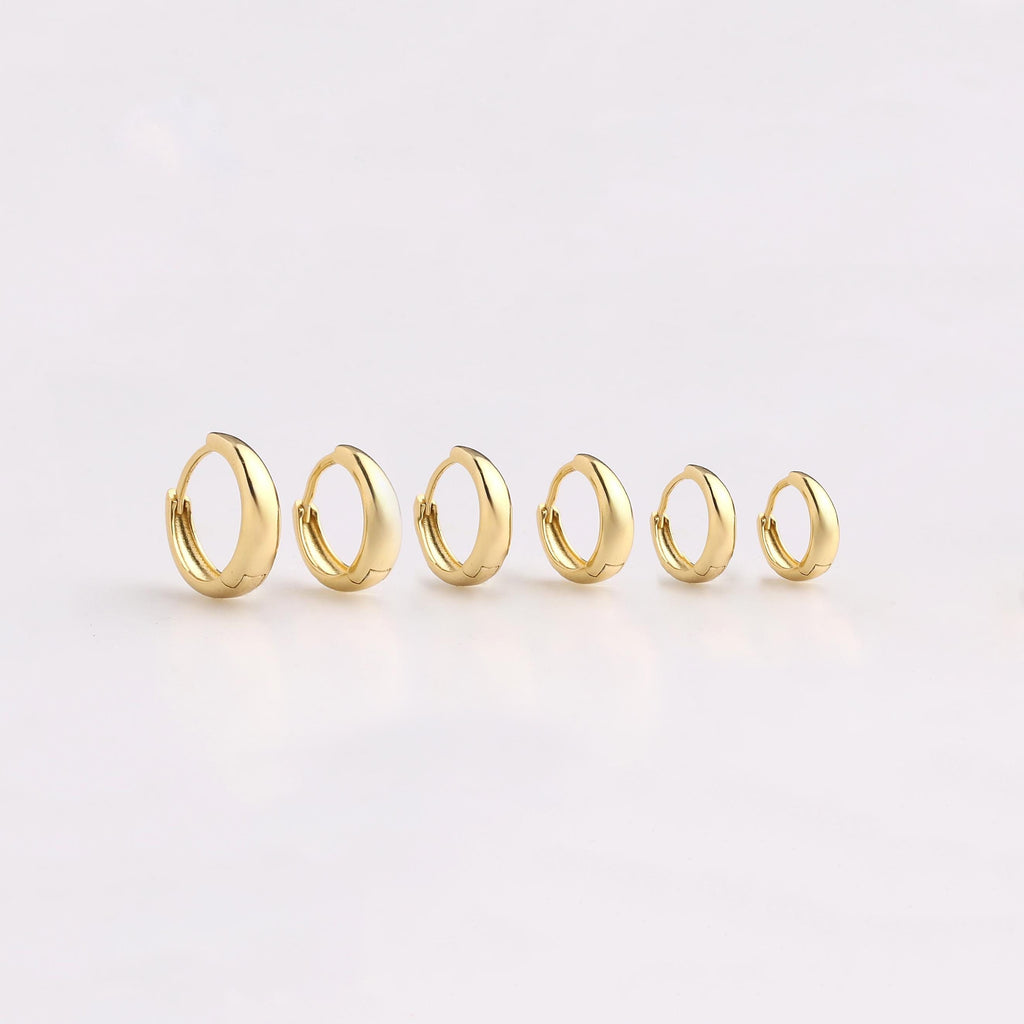 Sterling Silver Tapered Huggie Hoop Earrings