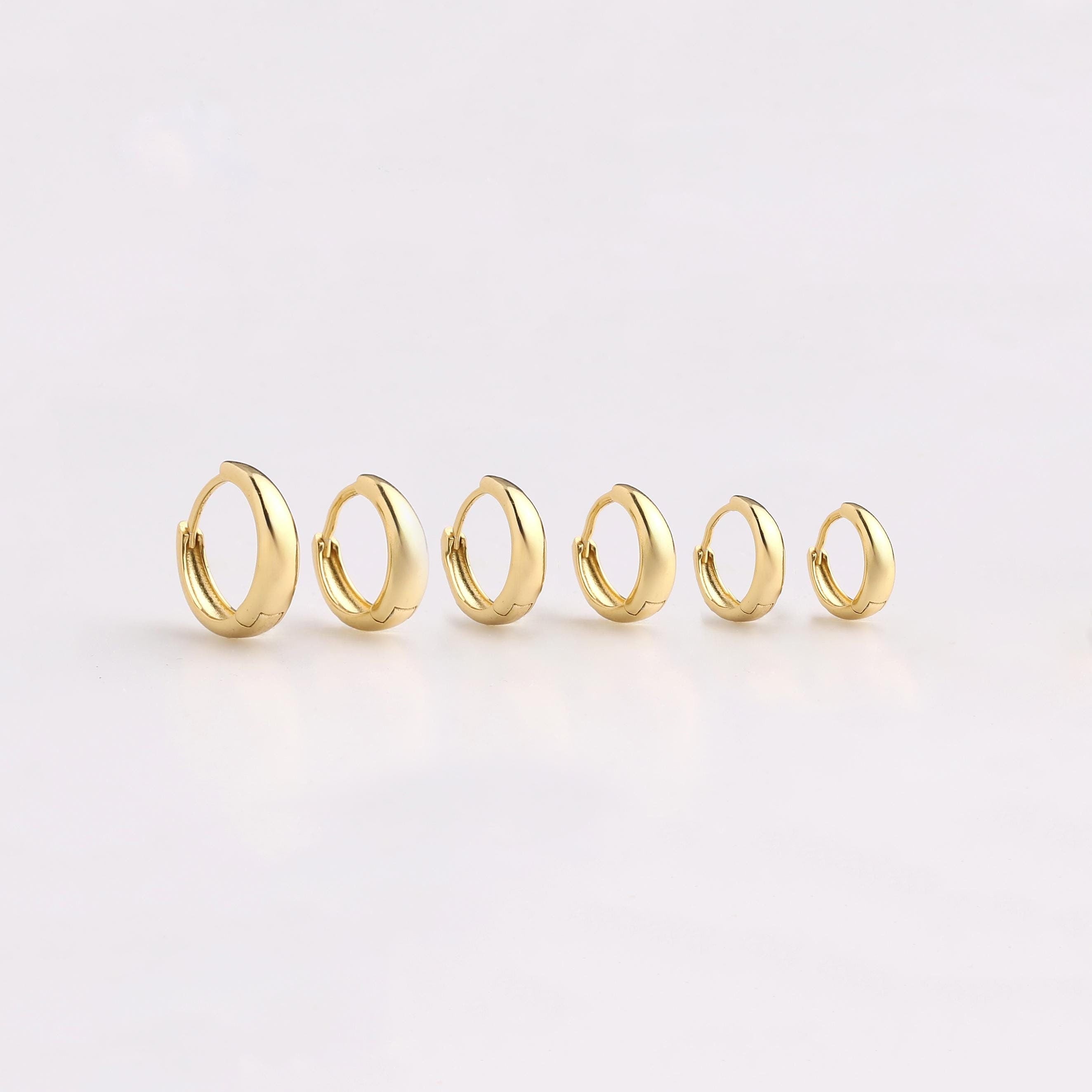 Sterling Silver Tapered Huggie Hoop Earrings