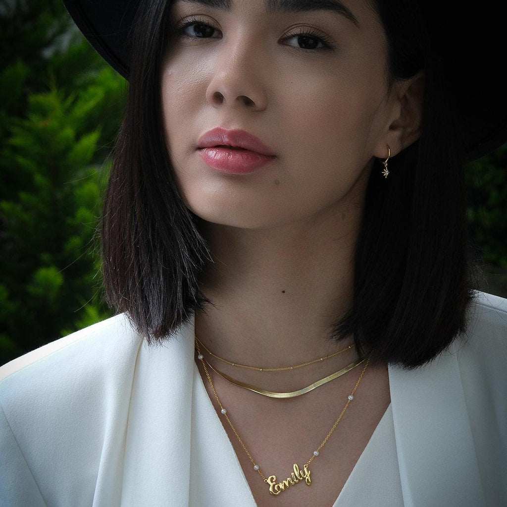 Black Star Charm Huggie Drop Hoop Earrings