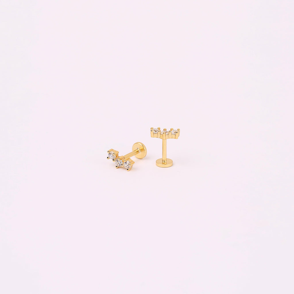 Tiny Sparkling Huggie Hoop Earrings Set