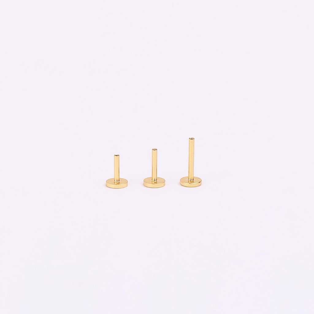 18G CZ Climber Threadless Push Pin Labret Flat Back Stud