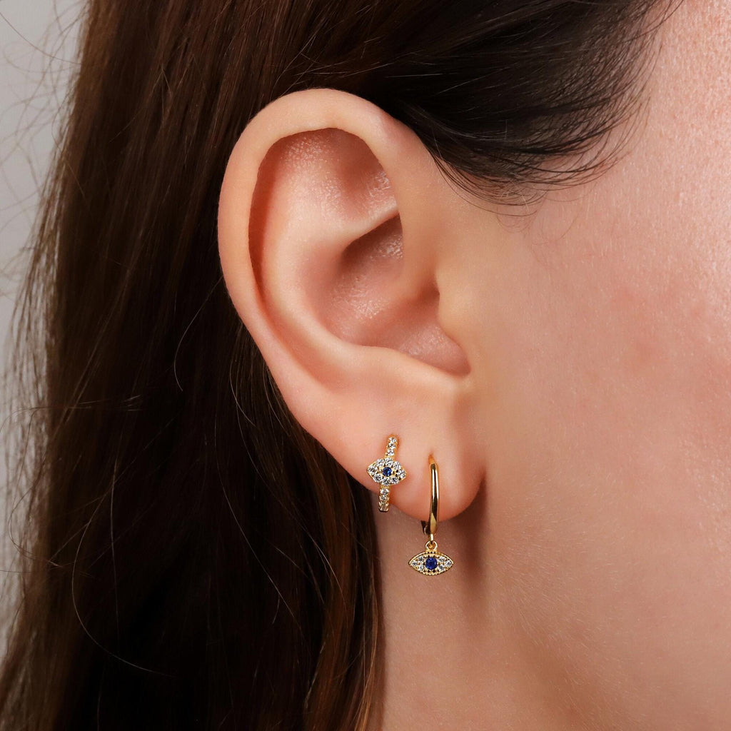 Evil Eye Huggie Hoop Earrings