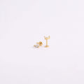 18G Leaf Threadless End Push Pin Labret Flat Back Stud