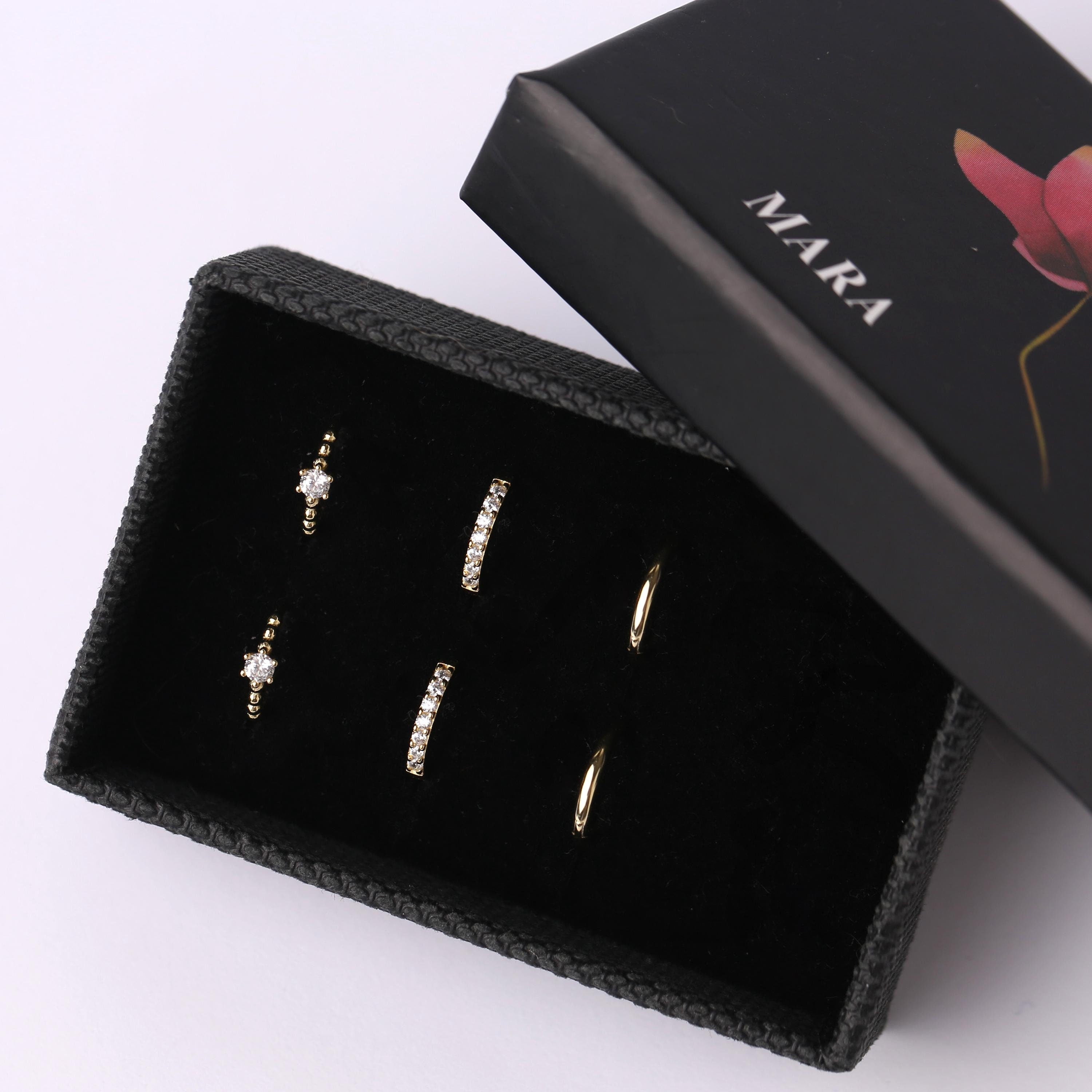 Thin Hoop Earrings Set