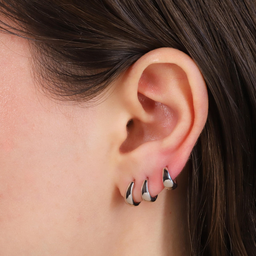 Gold Tapered Huggie Hoop Earrings