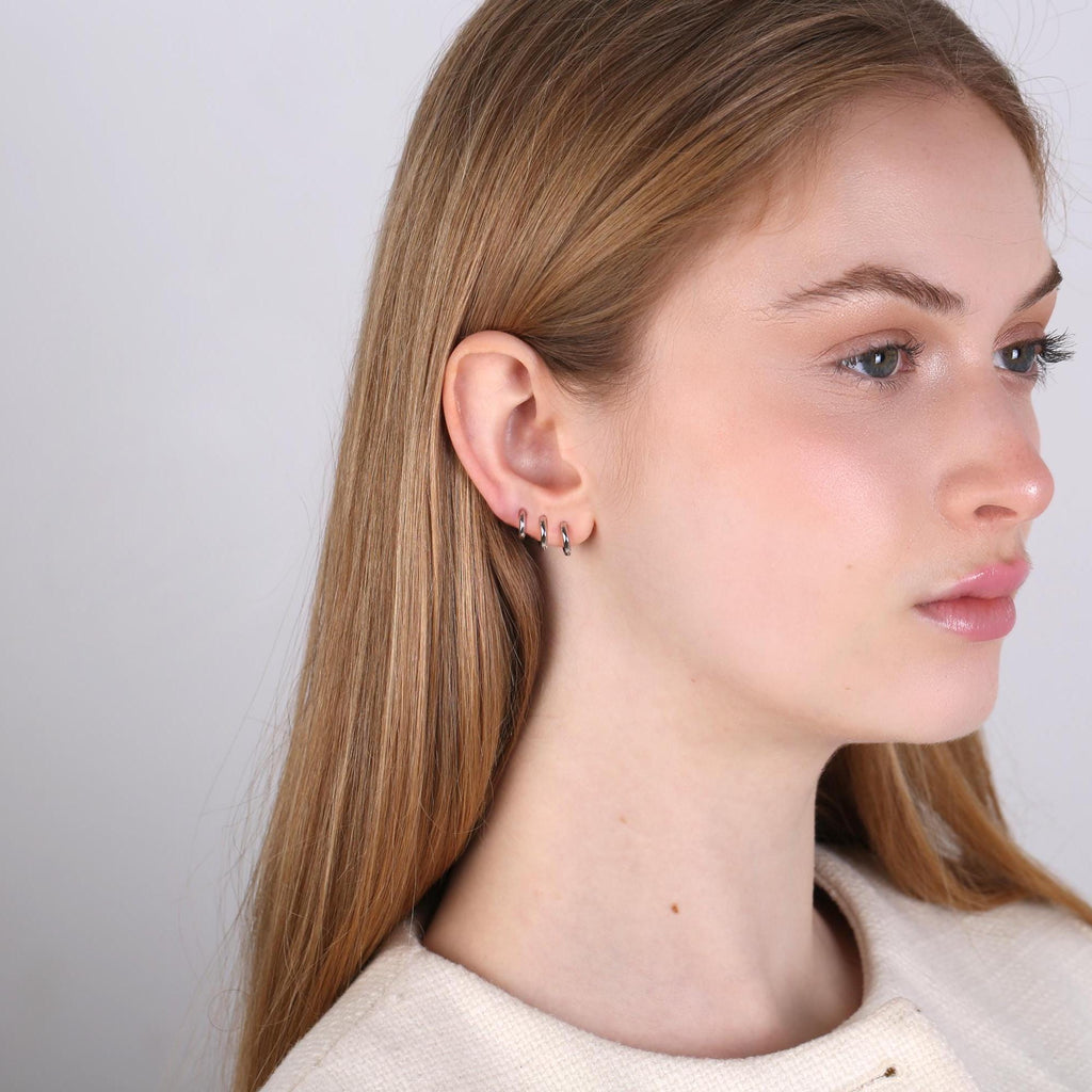 Tiny Gold Rounded Huggie Hoop Earrings
