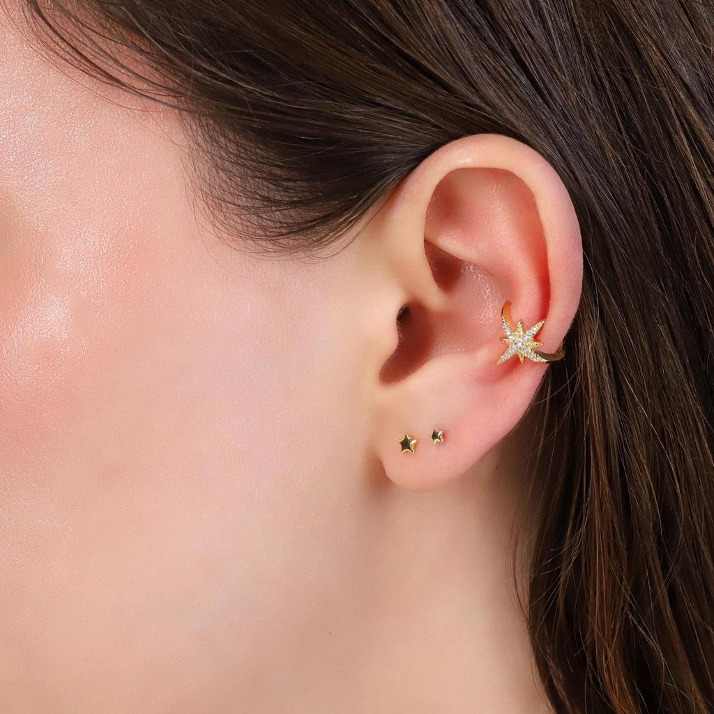 Starburst Ear Cuff Earring Non-Pierced