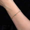 CZ Diamond Triple Evil Eye Bracelet
