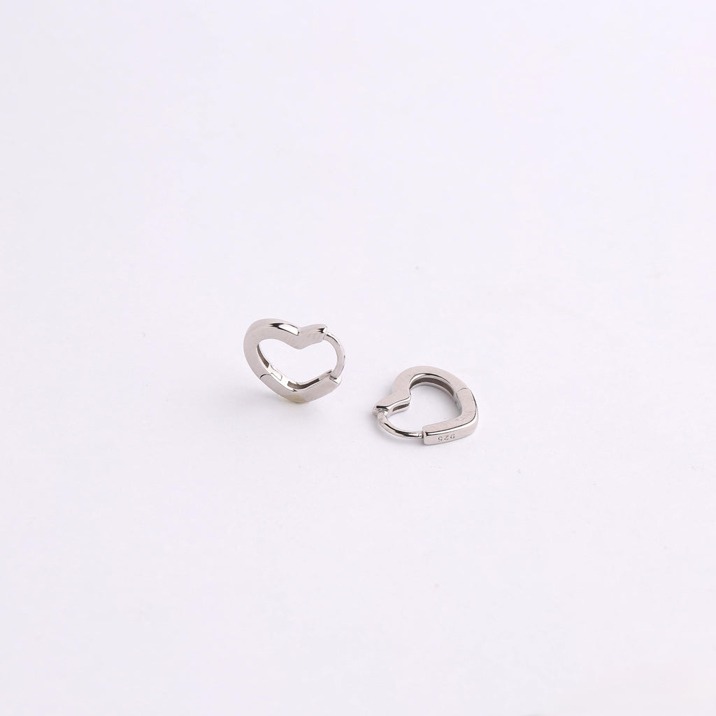 Gold Heart Huggie Hoop Earrings