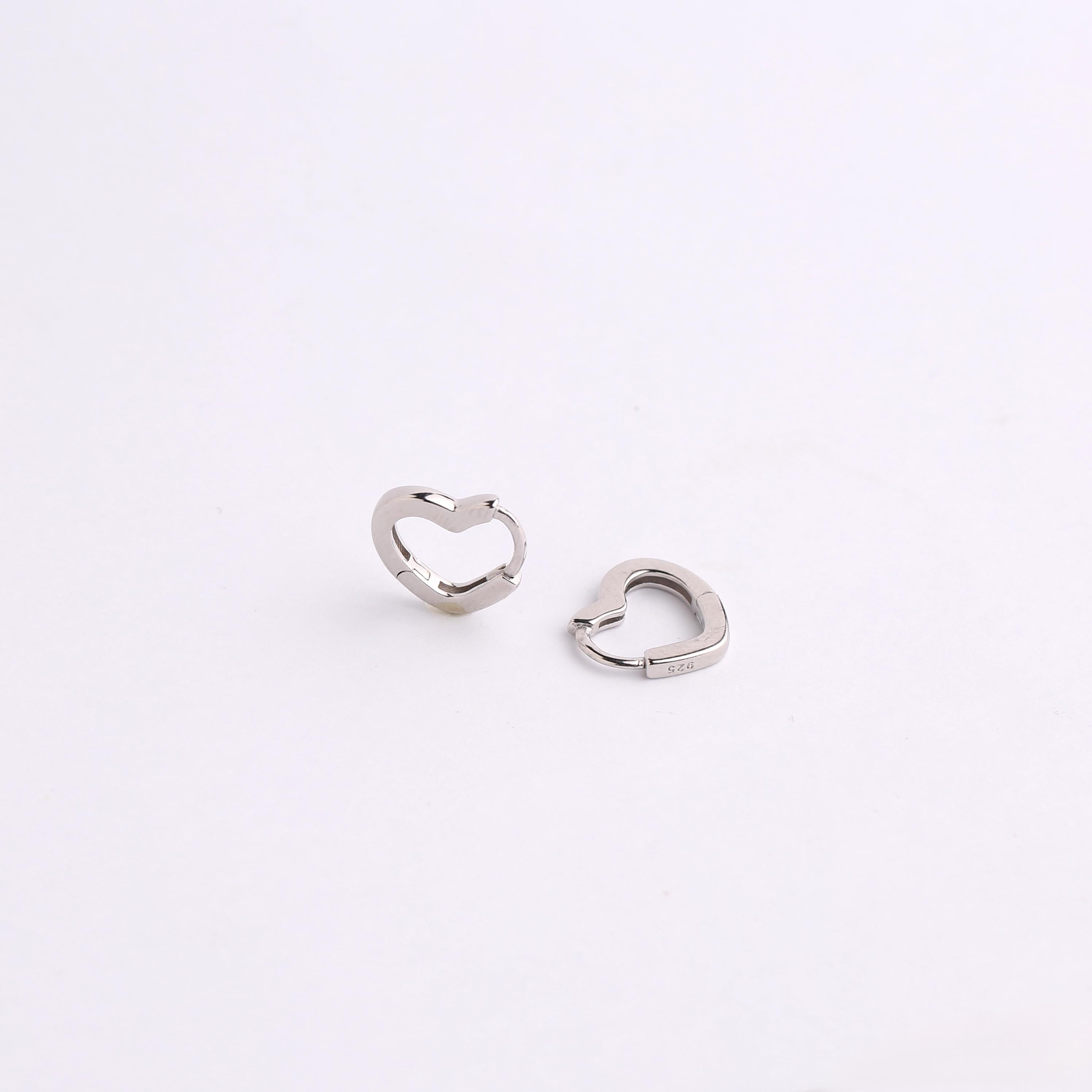Gold Heart Huggie Hoop Earrings