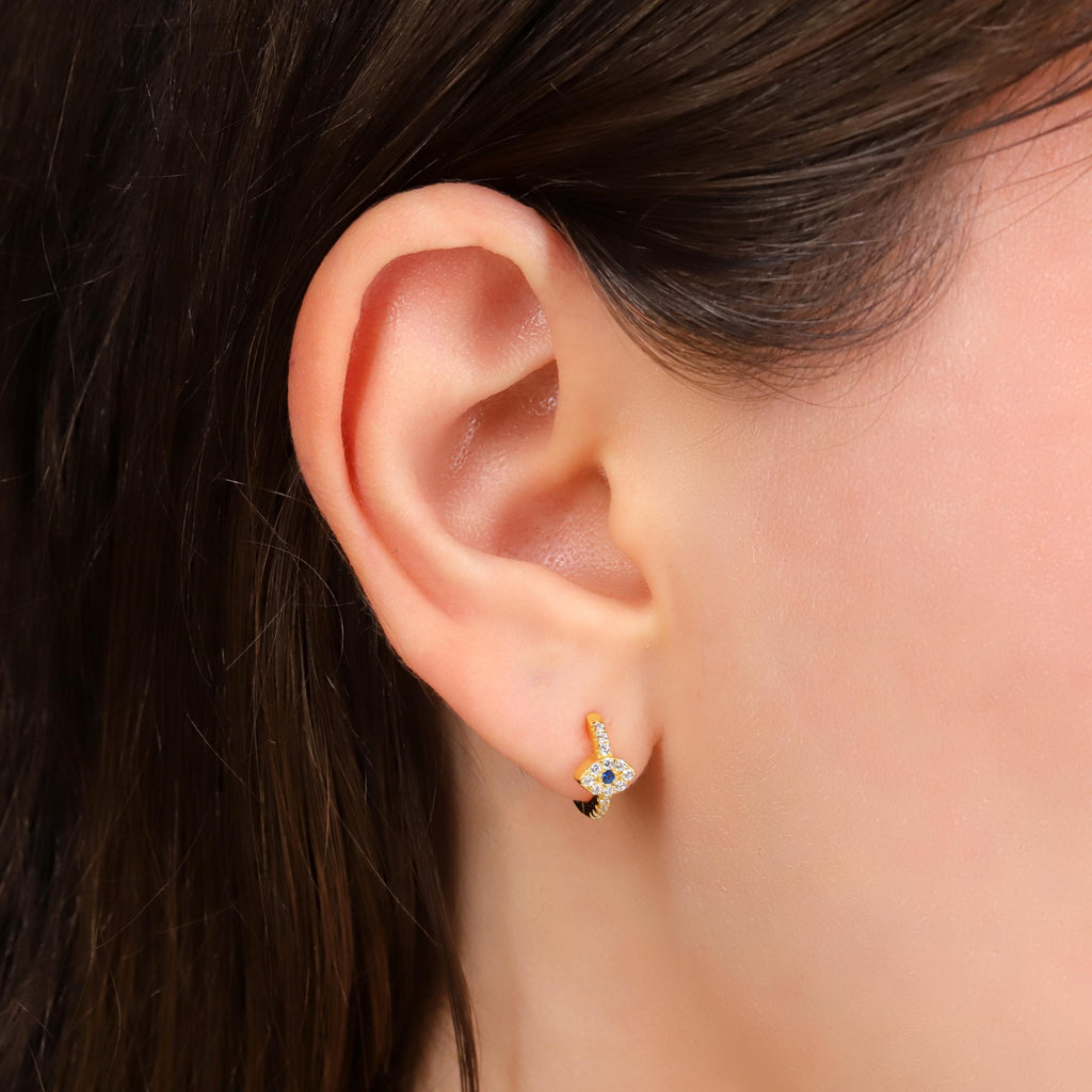 Evil Eye Huggie Hoop Earrings