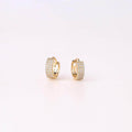 Triple Paved Huggie Hoop Earrings