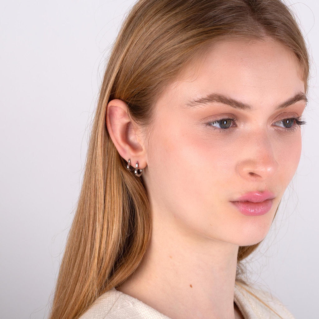 Gold Heart Huggie Hoop Earrings