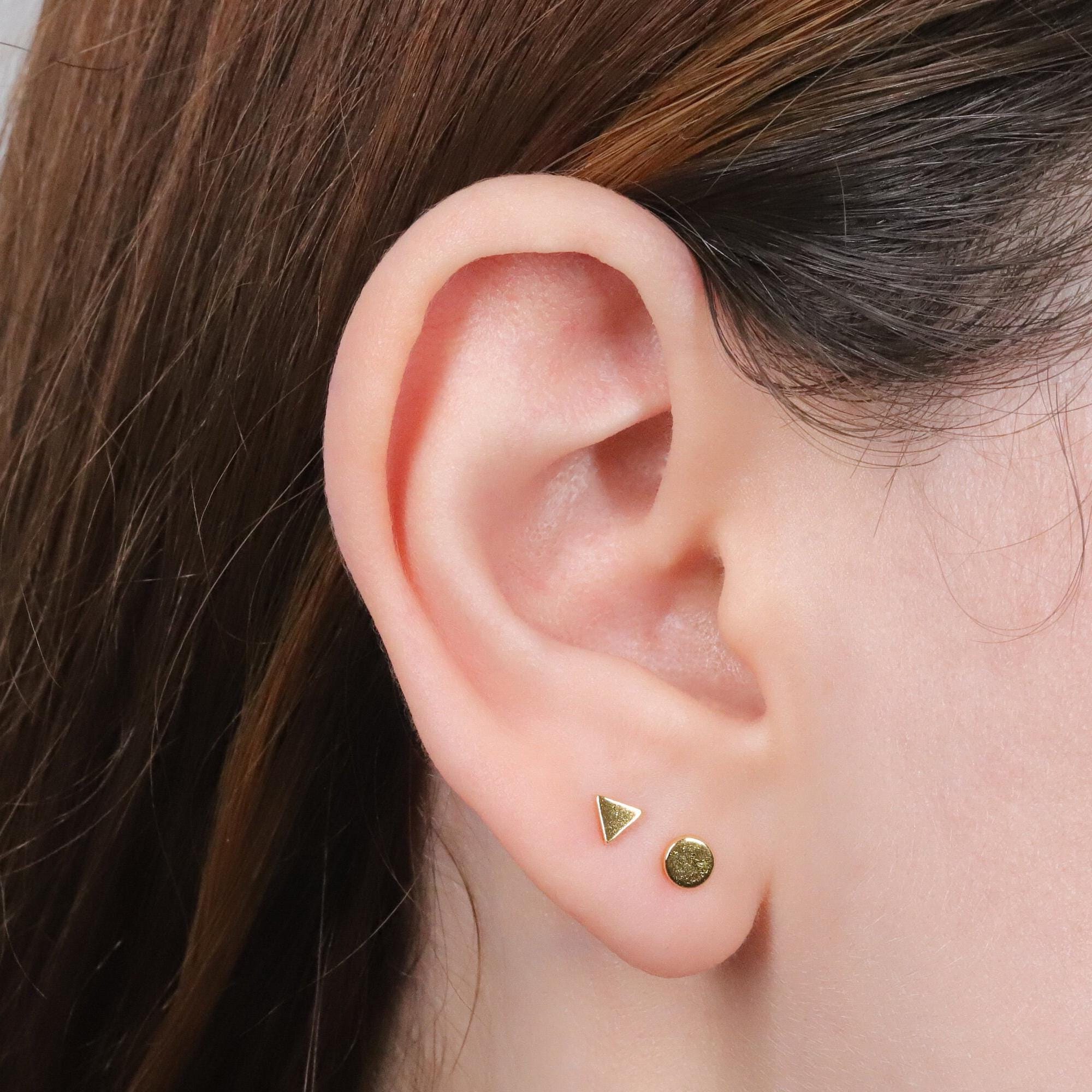 Sterling Silver Flat Disc Stud Earrings