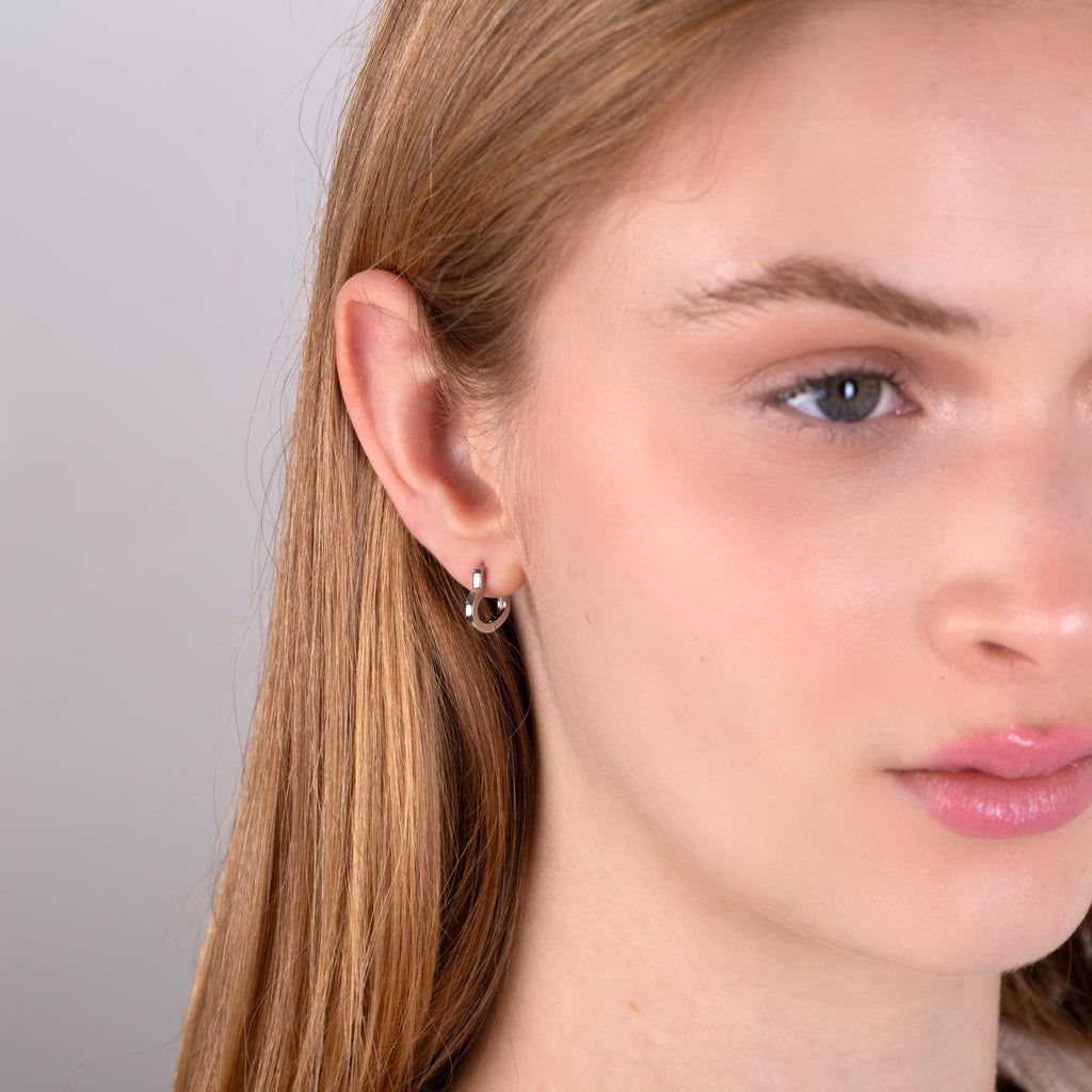 Gold Heart Huggie Hoop Earrings