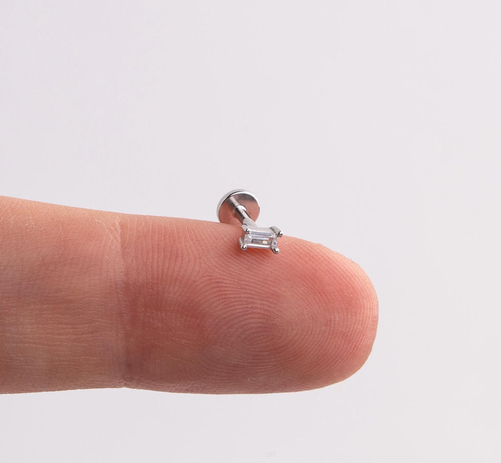 Tiny Baguette Cartilage Stud
