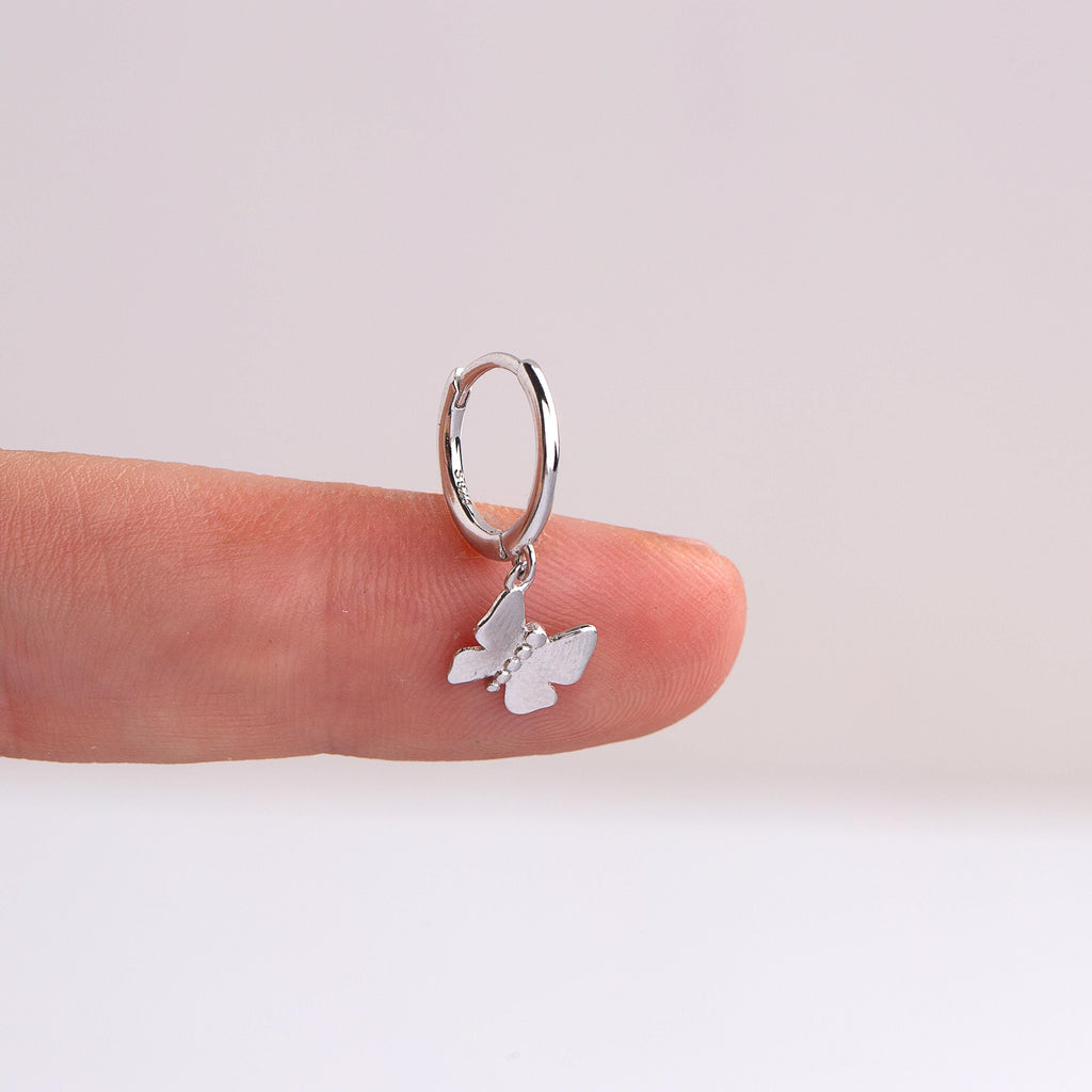 Butterfly Charm Hoop Earrings