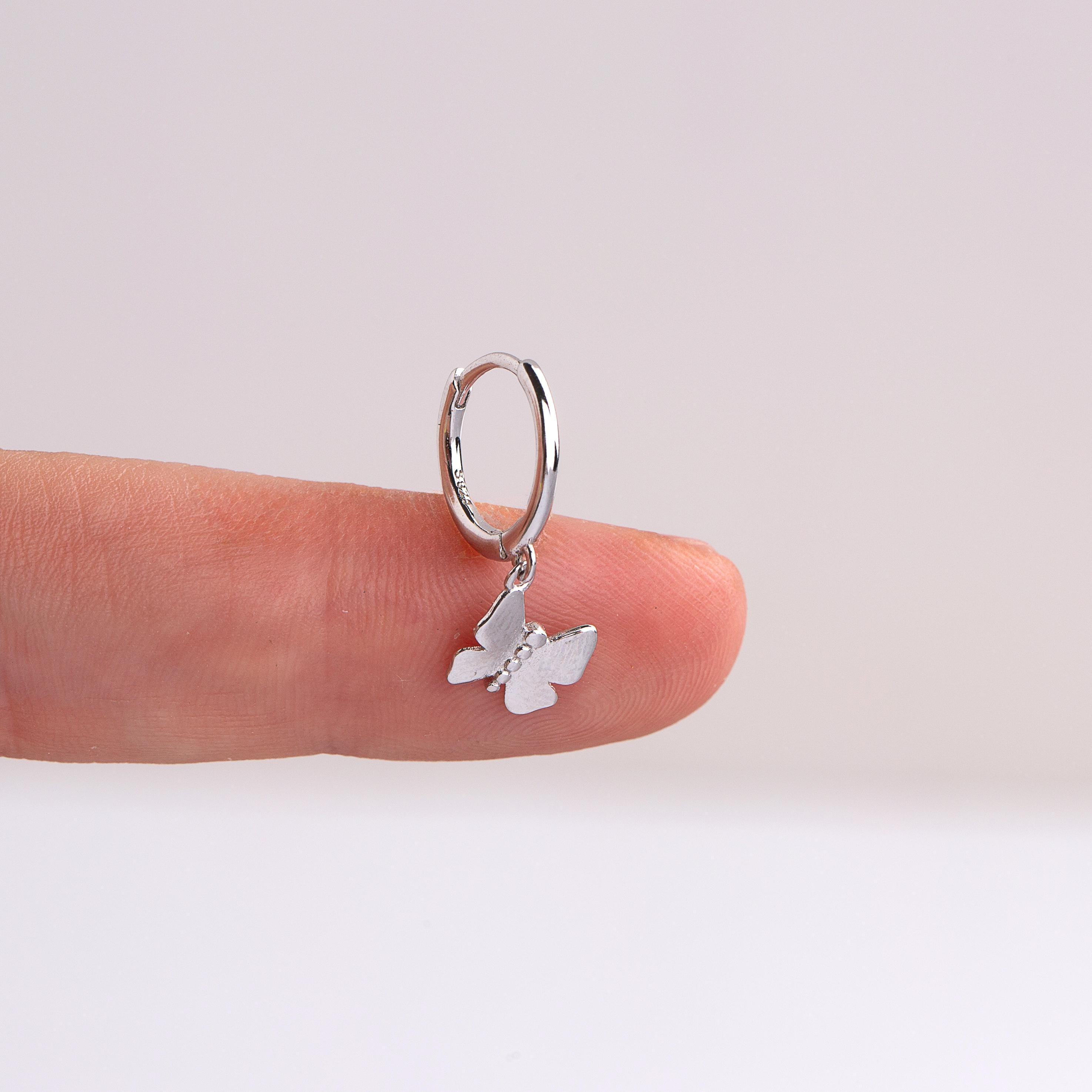 Butterfly Charm Hoop Earrings