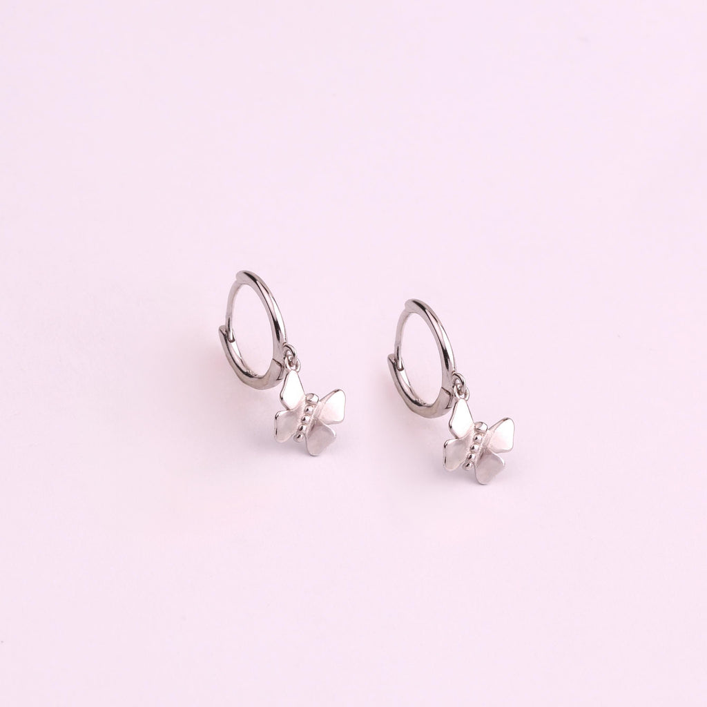 Butterfly Charm Hoop Earrings
