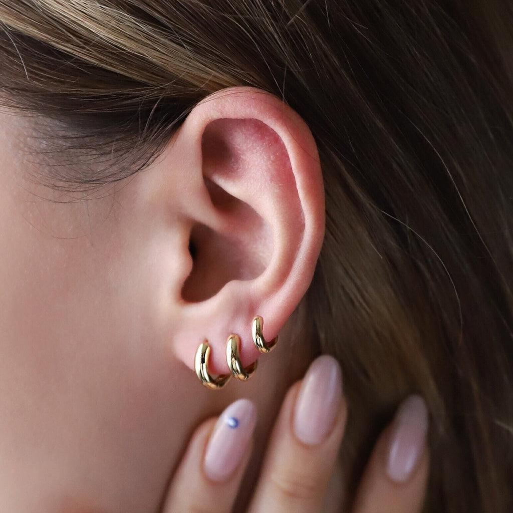 Thick Huggie Hoop Earrings