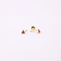 Triangle Tiny Garnet Stud Earrings
