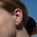 Tiny Gold Curb Chain Huggie Hoop Earrings
