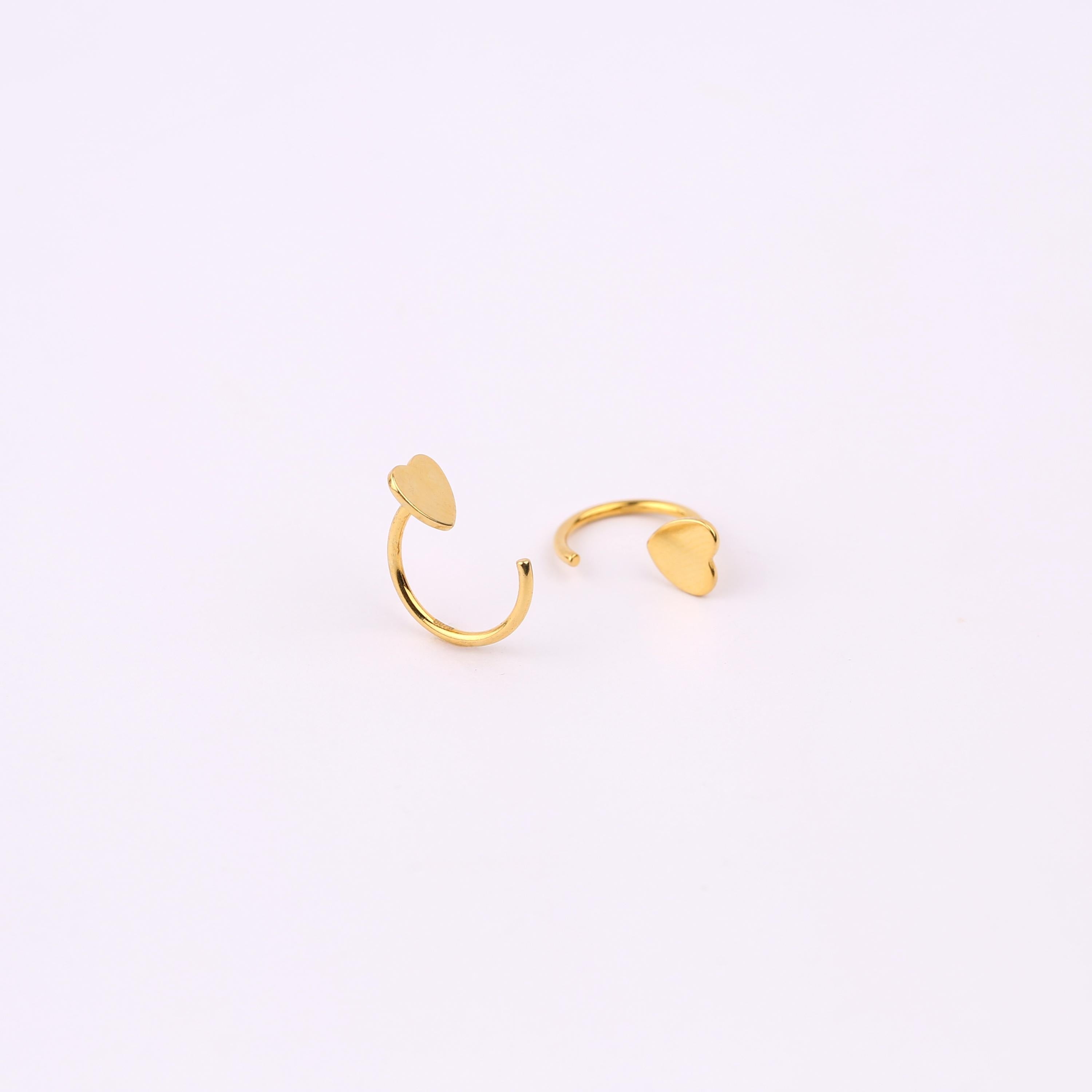Heart Shape Open Hoop Earrings