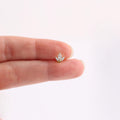 Sterling Silver Crown Shape Threadless Flat Back Stud Earring