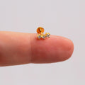 18G CZ Climber Threadless Push Pin Labret Flat Back Stud