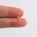 18G CZ Dangle Threadless Push Pin Labret Flat Back Stud