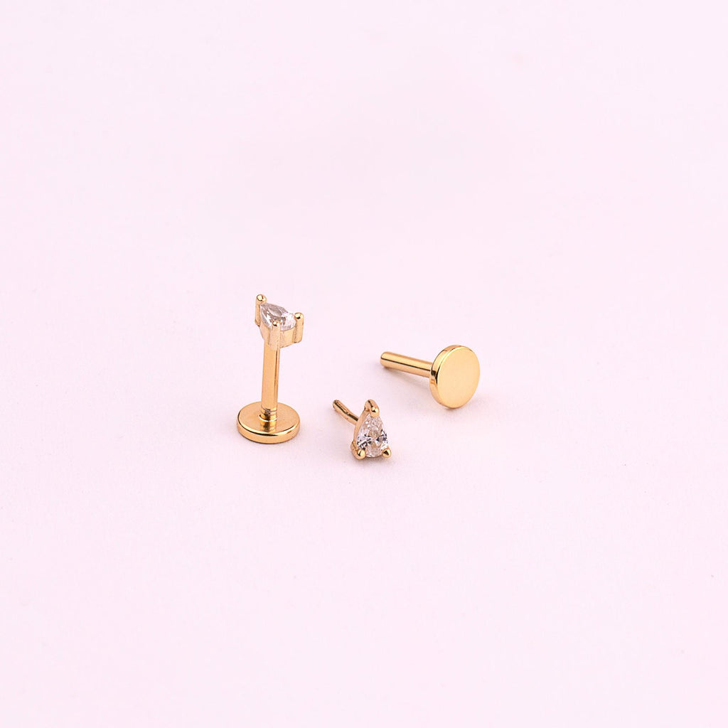 Tiny Teardrop Flat Back Stud