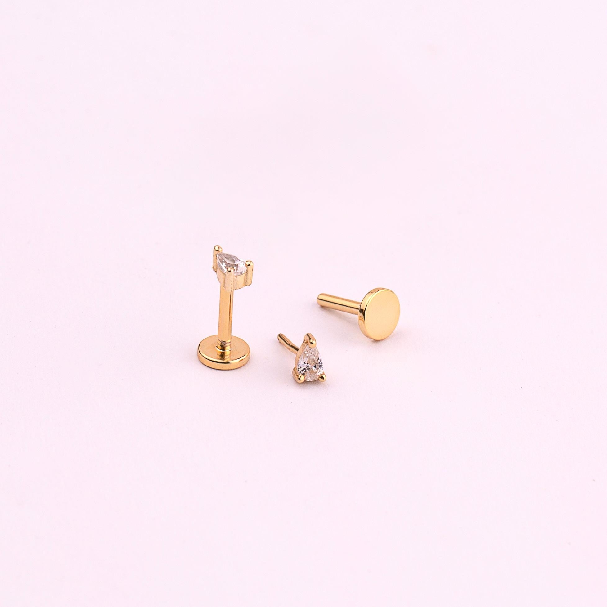 Tiny Teardrop Flat Back Stud
