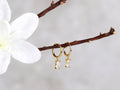 Tiny Baguette Diamond CZ Dangle Hoop Earrings