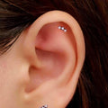 18G Trinity CZ Climber Threadless Push Pin Labret