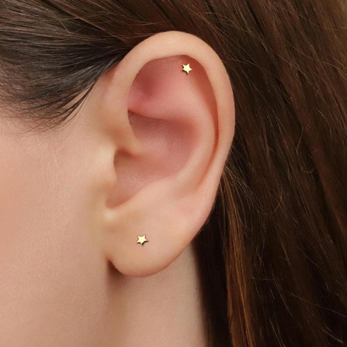 18G Mini Star Threadless Push Pin Labret Flat Back Stud