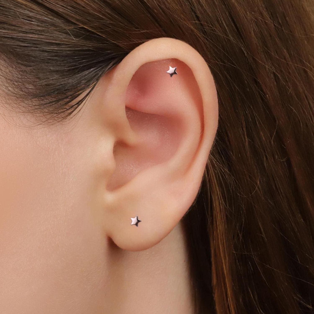 18G Mini Star Threadless Push Pin Labret Flat Back Stud