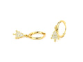 Dainty Christmas Tree Charm Dangle Hoop Earrings
