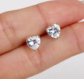 Heart Shape CZ Diamond Stud Earrings