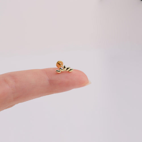18G Climber Threadless Push Pin Labret Gold Flat Back Stud
