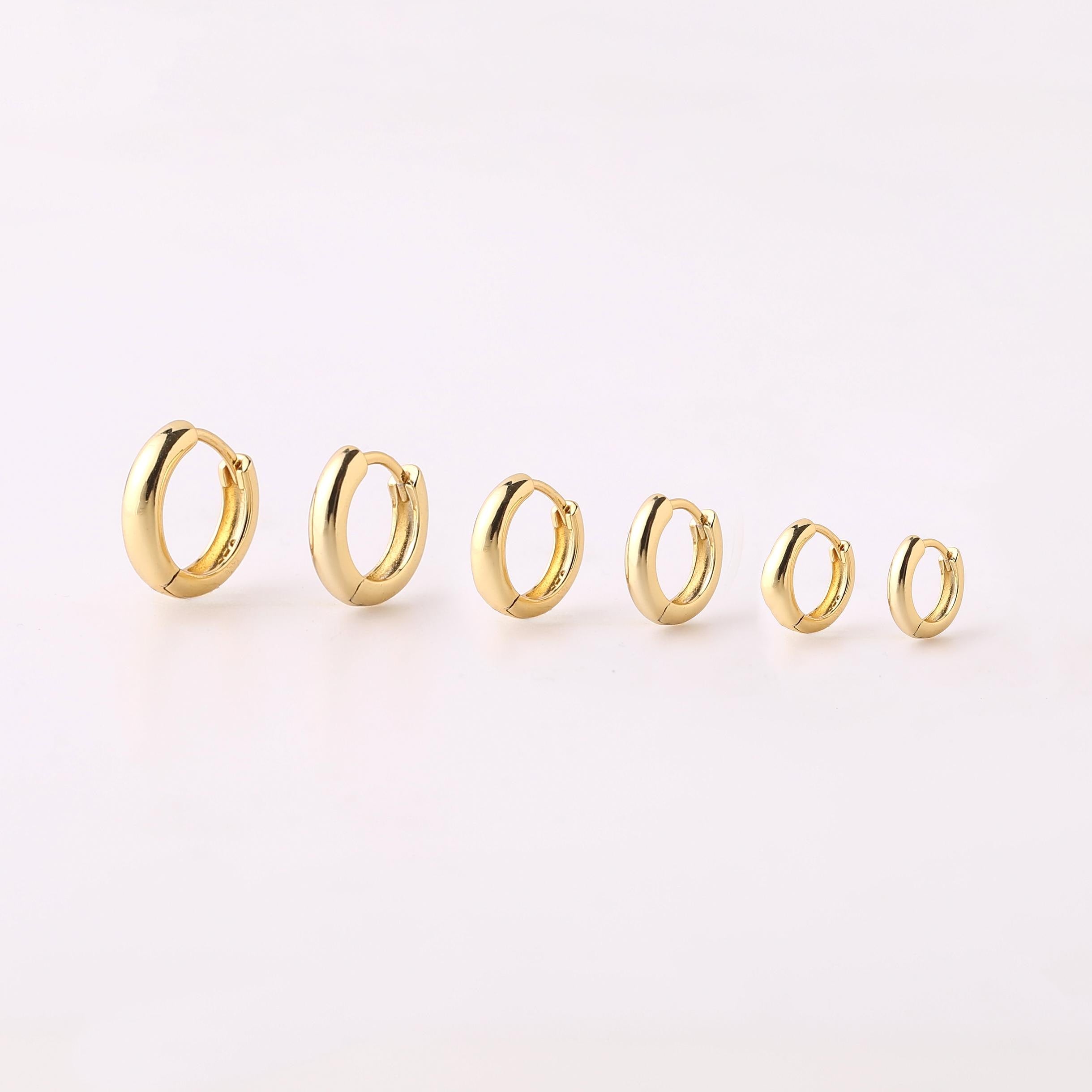 Mens Sterling Silver Huggie Hoop Earrings
