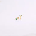 Emerald Leaf Sterling Silver Threadless Push Pin Labret Stud