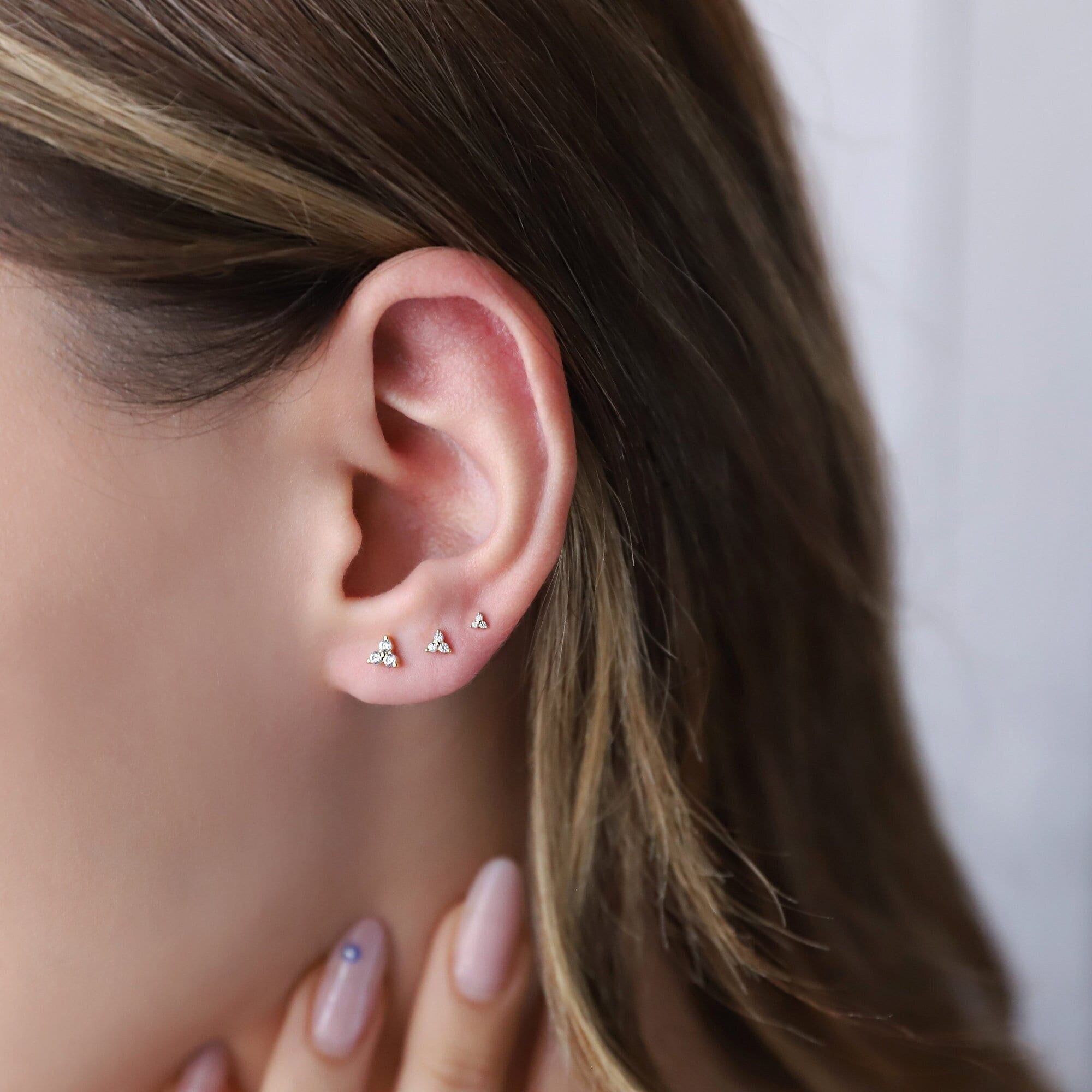 Tiny Flower Shape Stud Earrings