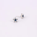 Sapphire Flower Stud Earrings