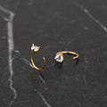 Diamond Open Hoop Earrings