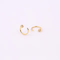 Gold Bezel Open Hoops Earrings