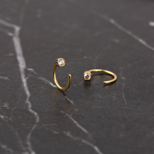 Backless Open Hoop Earrings
